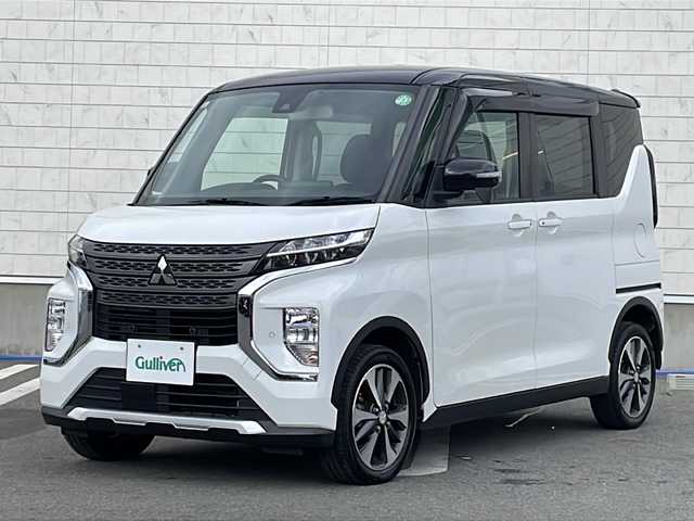 三菱 ｅＫクロススペース T 山形県 2021(令3)年 7.7万km アメジストブラック/シルキーホワイト 禁煙車/e-Assist/・衝突被害軽減ブレーキシステム（ＦＣＭ）/・車線逸脱警報システム（ＬＤＷ）/・オートマチックハイビーム（ＡＨＢ）/・後側方車両検知警報システム（ＢＳＷ／ＬＣＡ）/ハンズフリー片側パワースライド/社外ナビ(CD.DVD.BT.SD)/バックカメラ/ETC/パドルシフト/スマートキーｘ２/プッシュスタート/ＬＥＤヘッドライト