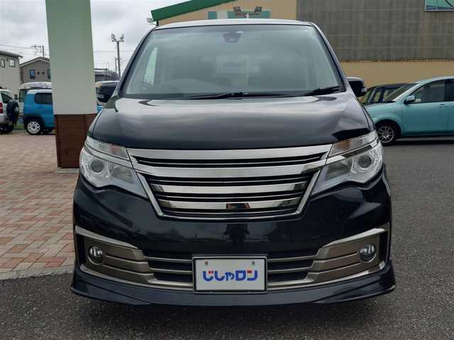 日産 セレナ ライダー ブラックライン 新潟県 2014(平26)年 9.6万km ダイヤモンドブラック (株)IDOMが運営する【じしゃロン新潟店】の自社ローン専用車両になります。/こちらは現金またはオートローンご利用時の価格です。自社ローンご希望の方は別途その旨お申付け下さい/4WD/純正SDナビ/FM/AM/CD/DVD視聴可能/フルセグTV視聴可能（走行中視聴可能）/Bluetooth/AUX接続可能/ETC/プッシュスタート/クルーズコントロール/両側パワースライドドア/前後ドライブレコーダー（品番：AMEX-A05）/エマージェンシーブレーキ/横滑り防止装置/フリップダウンモニター/電動格納ウィンカーミラー/フォグランプ/スマートキー/スペアキー×１
