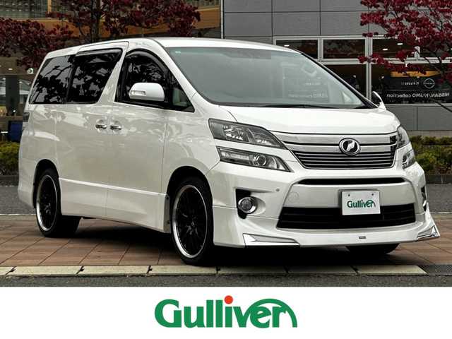 トヨタ ヴェルファイア 3．5Z Gエディション 福島県 2013(平25)年 6.9万km ホワイトパールクリスタルシャイン 純正ＨＤＤナビ/（ＮＨＢＡ－Ｘ６２Ｇ）/地デジ/バックモニター/フリップダウンモニター/（Ｖ１１Ｔ－Ｒ６２Ｃ）/両側電動スライドドア/記録簿６枚/本革シート/シートヒーター/AFS/Fモデリスタスポイラー/ビルトインETC/社外20AW/新車時保証書/取扱説明書