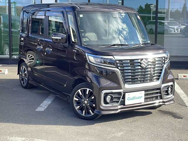 スズキ スペーシア カスタム HYBRID XS 道東・釧路十勝 2020(令2)年 3.2万km アーバンブラウンパールメタリック ・４WD/・寒冷地仕様/・社外メモリナビ/（CD・DVD・FM・AM・SD・BT・USB)/・フルセグ（走行中視聴可能）/・バックカメラ/・全方位モニター/・アイドリングストップ/・ウィンカーミラー/・ドアバイザー/・プッシュスタート/・両側パワースライドドア/・パーキングアシスト/・ベンチシート/・純正フロアマット/・横滑り防止装置/・レーンキープアシスト/・盗難防止装置/・オートライト/・オートマチックハイビーム/・衝突軽減ブレーキ/・フォグランプ/・ヘッドアップディスプレイ/・ステアリングスイッチ/・革巻きステアリング/・PWRスイッチ/・イルミネーションコントロール/・天井サーキュレーター/・ロールサンシェード/・電動格納ミラー/・バニティミラー