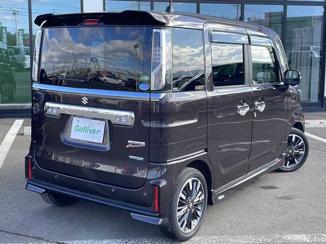 スズキ スペーシア カスタム HYBRID XS 道東・釧路十勝 2020(令2)年 3.2万km アーバンブラウンパールメタリック ・４WD/・寒冷地仕様/・社外メモリナビ/（CD・DVD・FM・AM・SD・BT・USB)/・フルセグ（走行中視聴可能）/・バックカメラ/・全方位モニター/・アイドリングストップ/・ウィンカーミラー/・ドアバイザー/・プッシュスタート/・両側パワースライドドア/・パーキングアシスト/・ベンチシート/・純正フロアマット/・横滑り防止装置/・レーンキープアシスト/・盗難防止装置/・オートライト/・オートマチックハイビーム/・衝突軽減ブレーキ/・フォグランプ/・ヘッドアップディスプレイ/・ステアリングスイッチ/・革巻きステアリング/・PWRスイッチ/・イルミネーションコントロール/・天井サーキュレーター/・ロールサンシェード/・電動格納ミラー/・バニティミラー