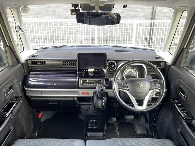 スズキ スペーシア カスタム HYBRID XS 愛知県 2021(令3)年 4.5万km ピュアホワイトP /禁煙車//メーカーナビ//AUDIO（AM・FM・DVD・CD・BlueTooth・ApplecarPiay）//フルセグテレビ//全方位カメラ・バックカメラ//クルーズコントール（追従機能有）//前方ドライブレコーダー（HDR１０３)//両側パワースライドドア//バックセンサー//ETC//LEDオートライト//車間距離制御システム//ヘッドアップディスプレイ//プリクラッシュ//レーンキープアシスト//シートヒーター（運転席）//オートリトラクトウィンカーミラー//コーナーセンサー//車線逸脱警報//リアサンシェード//運転切替スイッチ（Powerモー//スペアキー//ISOFIX//純正15インチAW//プリクラッシュ//トランクスポイラー//本革巻きステアリング//純正マット//純正ドアバイザー//横滑り防止//衝突安全ボディー//盗難防止システム//取扱説明書//記録簿//保証書//プライバシーガラス//UVカットガラス