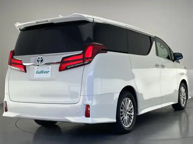 トヨタ アルファードハイブリット SR Cパッケージ 愛知県 2018(平30)年 4.4万km ラグジュアリーホワイトパールクリスタルシャインガラスフレーク メーカーナビ　Ｗムーンルーフ　リアエンターテイメント　全方位カメラ　ＪＢＬ　デジタルインナーミラー　ＢＳＭ　黒革　シートヒーター　ＡＣ１００Ｖ　ＨＤＭＩ　衝突軽減　追従クルコン　電動リアゲート　シートベンチレーション　ハンドルヒーター　オートハイビーム　ETC2.0　ドラレコ　禁煙車