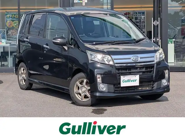 ダイハツ ムーヴ カスタム X LTD SA 福井県 2013(平25)年 8.4万km ブラックマイカメタリック 純正AW付きサマータイヤ積込/バックカメラ/LEDヘッドライト/Fフォグ/社外シートカバー/衝突被害軽減システム/純正メモリナビ（CD/USB/AUX/iPod）/ワンセグテレビ/ETC/アイドリングストップ/横滑り防止装置/盗難防止装置/ダブルエアバッグ/純正フロアマット/スマートキー