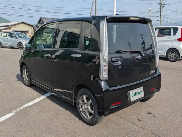 ダイハツ ムーヴ カスタム X LTD SA 福井県 2013(平25)年 8.4万km ブラックマイカメタリック 純正AW付きサマータイヤ積込/バックカメラ/LEDヘッドライト/Fフォグ/社外シートカバー/衝突被害軽減システム/純正メモリナビ（CD/USB/AUX/iPod）/ワンセグテレビ/ETC/アイドリングストップ/横滑り防止装置/盗難防止装置/ダブルエアバッグ/純正フロアマット/スマートキー