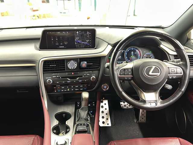 レクサス ＲＸ 200t Fスポーツ 道央・札幌 2017(平29)年 5.8万km グラファイトブラックガラスフレーク ・4WD/・純正ナビ/フルセグTV/DVD/CD/SD/BT/・パノラミックビューモニター/・ドライブレコーダー/・パワーバックドア/・プリクラッシュセーフティ/・レーダークルーズコントロール/・レーンキーピングアシスト/・ブラインドスポットモニター/・インテリジェントクリアランスソナー/・ヘッドアップディスプレイ/・パドルシフト/・オートマチックハイビーム/・ステアリングヒーター/・レザーシート/・前席シートヒーター/ベンチレーション/・横滑り防止/・アイドリングストップ/・LEDヘッドライト/・LEDフォグ/・ビルトインETC/・プッシュスタート/・スマートキー/・電格ミラー/・ミラーヒーター/・シーケンシャルウインカー/・夏タイヤ純正20インチAW積込