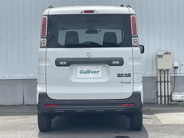 スズキ スペーシア ギア HYBRID XZターボ 愛媛県 2020(令2)年 4.1万km ピュアホワイトP 両側電動スライドドア/社外メモリナビ/CD/DVD/BT/MSV/iPod/フルセグTV/ビルトインETC/シートヒーターD＋N席/スズキセーフティサポート/衝突被害軽減ブレーキ/レーンキープアシストシステム/クルーズコントロール/パドルシフト/LEDヘッドライト/オートライト/フォグランプ/アイドリングストップ/プッシュスタート/スマートキー