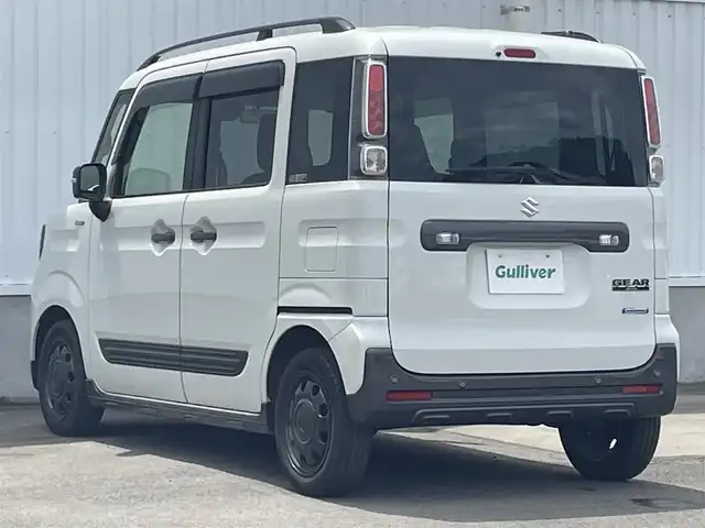スズキ スペーシア ギア HYBRID XZターボ 愛媛県 2020(令2)年 4.1万km ピュアホワイトP 両側電動スライドドア/社外メモリナビ/CD/DVD/BT/MSV/iPod/フルセグTV/ビルトインETC/シートヒーターD＋N席/スズキセーフティサポート/衝突被害軽減ブレーキ/レーンキープアシストシステム/クルーズコントロール/パドルシフト/LEDヘッドライト/オートライト/フォグランプ/アイドリングストップ/プッシュスタート/スマートキー