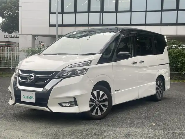 日産 セレナ ハイウェイスター Vセレクション 熊本県 2018(平30)年 4.9万km ブリリアントホワイトパール 2トーン 衝突軽減ブレーキ/プッシュスタート/純正ナビ/（CD・DVD・フルセグTV・BTオーディオ・SD）/純正フリップダウンモニター/アラウンドビューモニター/ETC/ドライブレコーダー/純正16インチAW/クルーズコントロール/LEDヘッドライト/オートライト/フォグライト/前後コーナーセンサー/横滑り防止装置/ウィンカーミラー/純正フロアマット/純正ドアバイザー/新車保証書/取扱説明書/スマートスペアキー×1本