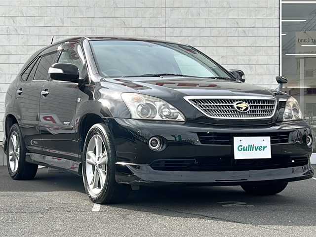 トヨタ ハリアー ハイブリッド プレミアム Sパッケージ 長野県 2009(平21)年 3.6万km ブラック ・ワンオーナー/・サンルーフ/・JBLサウンド/・純正メーカーオプションHDDナビ/AM/FM/CD/DVD/MD/・バックカメラ/・ETC/・パワーシート(右前/左前)/・レザーシート/・コーナーセンサー/・純正アルミホイール/・ハロゲンヘッドライト/・フォグランプ/・リモコンキー/・純正フロアマット/・トノカバー/・プッシュスタート