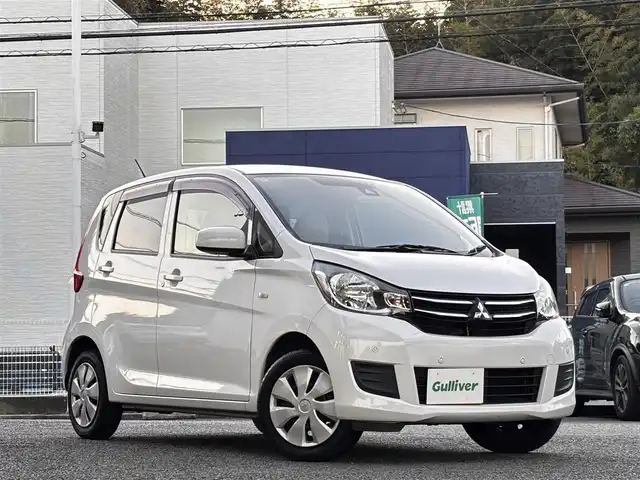 三菱 ｅＫワゴン E e－アシスト 熊本県 2018(平30)年 12.3万km シルキーホワイト 社外メモリナビ（MDV-D5048TW）/【フルセグTV/Bluetooth/CD/DVD】/衝突軽減ブレーキ/シートヒーター/横滑り防止機能/ベンチシート/フロアマット/ドアバイザー/キーレス