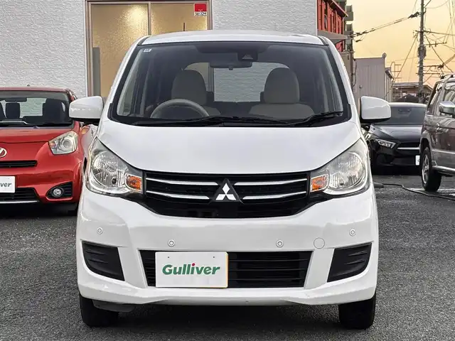 三菱 ｅＫワゴン E e－アシスト 熊本県 2018(平30)年 12.3万km シルキーホワイト 社外メモリナビ（MDV-D5048TW）/【フルセグTV/Bluetooth/CD/DVD】/衝突軽減ブレーキ/シートヒーター/横滑り防止機能/ベンチシート/フロアマット/ドアバイザー/キーレス