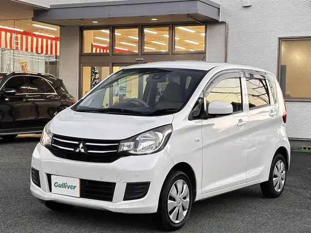 三菱 ｅＫワゴン E e－アシスト 熊本県 2018(平30)年 12.3万km シルキーホワイト 社外メモリナビ（MDV-D5048TW）/【フルセグTV/Bluetooth/CD/DVD】/衝突軽減ブレーキ/シートヒーター/横滑り防止機能/ベンチシート/フロアマット/ドアバイザー/キーレス