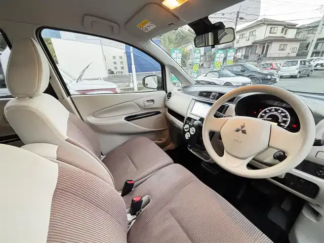 三菱 ｅＫワゴン E e－アシスト 熊本県 2018(平30)年 12.3万km シルキーホワイト 社外メモリナビ（MDV-D5048TW）/【フルセグTV/Bluetooth/CD/DVD】/衝突軽減ブレーキ/シートヒーター/横滑り防止機能/ベンチシート/フロアマット/ドアバイザー/キーレス