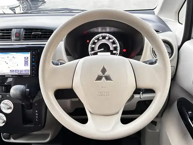 三菱 ｅＫワゴン E e－アシスト 熊本県 2018(平30)年 12.3万km シルキーホワイト 社外メモリナビ（MDV-D5048TW）/【フルセグTV/Bluetooth/CD/DVD】/衝突軽減ブレーキ/シートヒーター/横滑り防止機能/ベンチシート/フロアマット/ドアバイザー/キーレス