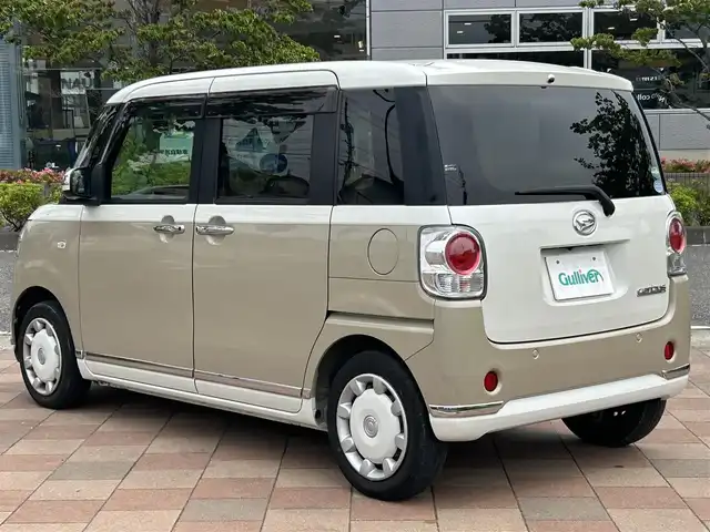 ダイハツ ムーヴ キャンバス X メイクアップ リミテッド SAⅢ 福島県 2019(令1)年 2万km パールホワイトⅢ/ナチュラルベージュマイカメタリック 2トーン ワンオーナー/純正ナビ（FM/AM/BT/SD/USB/DVD）/フルセグTV/全方位モニター/オートハイビーム/プッシュスタート/衝突軽減ブレーキ/アイドリングストップ/レーンアシスト/両側パワースライドドア/ドライブレコーダー/シガーソケット/純正フロアマット/電格ミラー