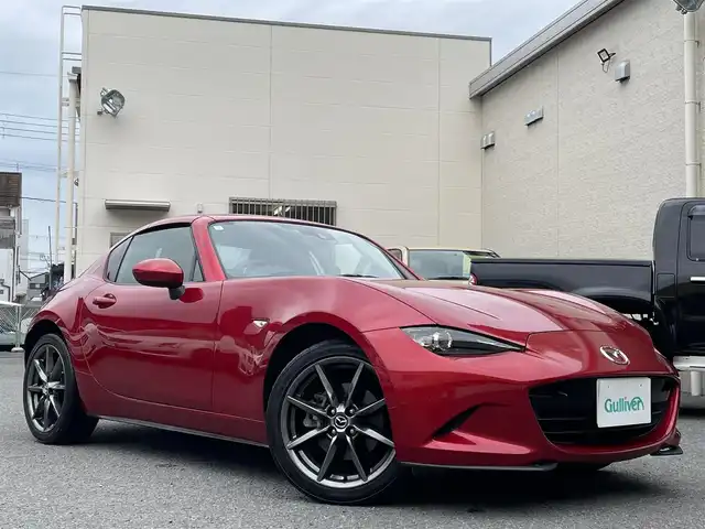 マツダ ロードスター ＲＦ RS 和歌山県 2017(平29)年 3.6万km ソウルレッドプレミアムメタリック 茶革シート/BOSEサウンド/純正ナビ/フルセグTV/CD/DVD/Bluetooth/USB/レーンキープ/ブラインドスポット/シートヒーター/純正フロアマット/LEDヘッドライト/純正17インチアルミホイール/UVカット機能付きフロントガラス/スマートキー/スペアキー×1/取扱説明書
