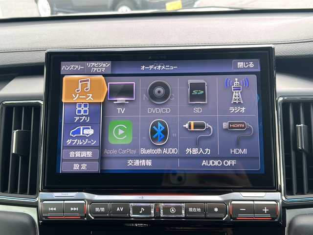 三菱 デリカＤ：５ P 山形県 2023(令5)年 2.1万km ホワイトダイヤモンド 禁煙車/4WD/衝突被害軽減ブレーキ/横滑り防止装置/オートマチックハイビーム/レーンキープアシスト/ブラインドスポットモニター/クルーズコントロール/全方位カメラ/前後ドライブレコーダー/ALPINEナビ/（フルセグ/Bluetooth/DVD/Apple CarPlay)/テレビキャンセラー/ALPINEフリップダウンモニター/アイドリングストップ/両側パワースライドドア/電動サイドステップ/パワーバックドア/レザー調シート/D席パワーシート/前席シートヒーター/純正フロアマット/ステアリングスイッチ/ステアリングヒーター/パドルシフト/ETC/スマートキー×２/社外AW/LEDヘッドライト/フォグランプ