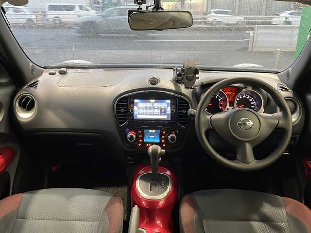 日産 ジューク 15RX アーバンセレクション 愛知県 2014(平26)年 4.3万km サファイアブラック /ワンオーナー//禁煙車//純正メモリーナビ//フルセグ/CD/DVD/SD/Bluetooth/USB/ipod//ドライブレコーダー//バックカメラ//ETC//純正ローダウンサスペンション（アーバンセレクション専用）//純正エキゾーストフィニッシャー//HIDオートライト//フロントフォグランプ//社外17インチアルミホイール//純正アルミホイールタイヤ（215/55R17）//プッシュスタート//スペアスマートキー//革巻きステアリング//フェンダーポール//i-stop//D-MODE//オートエアコン//オートリトラウィンカーミラー//純正ドアバイザー//純正フロアマット//車両取扱説明書//ナビ取扱説明書//早わかりガイドブック//点検整備記録簿H26H27