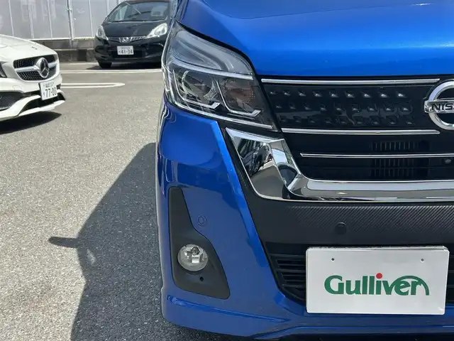 日産 デイズ ルークス ハイウェイスター Gターボ 福岡県 2018(平30)年 7.6万km オーシャンブルーP 純正ナビ（フルセグTV・Bluetooth・FM・AM・CD）/ETC/アラウンドビューモニター/クルーズコントロール/両側パワースライドドア/後席サンシェード/前方ドライブレコーダー/コーナーセンサー/アイドリングストップ/オートハイビーム/横滑り防止装置/レーンキープアシスト/衝突被害軽減システム/純正アルミホイール/パワーウィンドウ/純正フロアマット/プッシュスタート/スマートキー