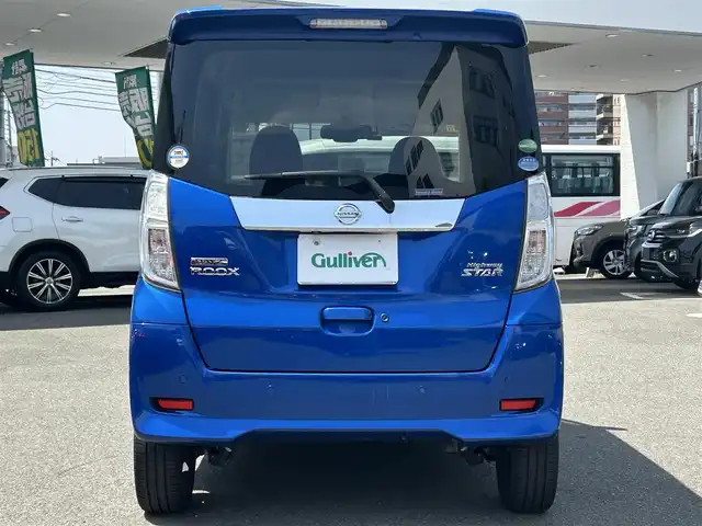 日産 デイズ ルークス ハイウェイスター Gターボ 福岡県 2018(平30)年 7.6万km オーシャンブルーP 純正ナビ（フルセグTV・Bluetooth・FM・AM・CD）/ETC/アラウンドビューモニター/クルーズコントロール/両側パワースライドドア/後席サンシェード/前方ドライブレコーダー/コーナーセンサー/アイドリングストップ/オートハイビーム/横滑り防止装置/レーンキープアシスト/衝突被害軽減システム/純正アルミホイール/パワーウィンドウ/純正フロアマット/プッシュスタート/スマートキー