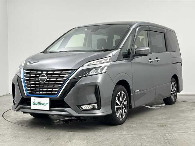 日産 セレナ e－パワー ハイウェイスター V 三重県 2022(令4)年 4.4万km ダークメタルグレー 禁煙車　/１１インチＢｉｇＸナビ　/社外フリップダウンモニター　/アラウンドビューモニター　/ハンズフリー機能付き両側パワースライドドア　/エマージェンシーブレーキ　/レーンキープアシスト　/LDW/プロパイロット　/レーダークルーズコントロール/ＬＥＤ/WAC/DN席シートヒーター/ステアリングヒーター/電子サイドブレーキ/ブレーキオートホールド/革巻きステアリング/ステアリングスイッチ/ETC/インテリジェントスマートルームミラー/社外前後ドライブレコーダー/