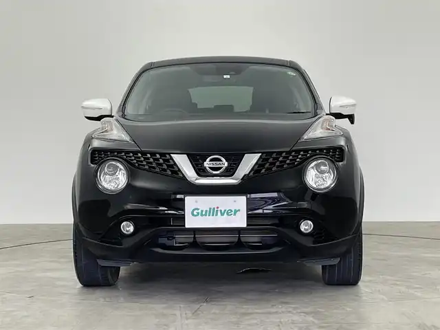 日産 ジューク 15RX Vセレ パーソナライゼーション 群馬県 2019(平31)年 4.2万km スーパーブラック エマージェンシーブレーキサポート　社外７インチナビ　ＬＥＤライト　シートヒーター　純正１７インチアルミホイール　アイドリングストップ　スマートキー　横滑り防止装置　盗難防止装置　オートエアコン　禁煙車
