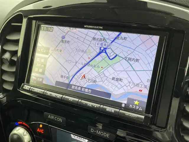 日産 ジューク 15RX Vセレ パーソナライゼーション 群馬県 2019(平31)年 4.2万km スーパーブラック エマージェンシーブレーキサポート　社外７インチナビ　ＬＥＤライト　シートヒーター　純正１７インチアルミホイール　アイドリングストップ　スマートキー　横滑り防止装置　盗難防止装置　オートエアコン　禁煙車