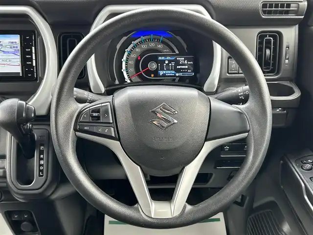 スズキ ハスラー HYBRID G 山形県 2021(令3)年 8.4万km ブルーイッシュブラックパール3 4WD/社外SDナビ/・CD/DVD/BT/フルセグ/バックカメラ/LEDオートライト/シートヒーター/エンジンスターター/社外15インチアルミホイール/アイドリングストップ/スマートキー/ETC