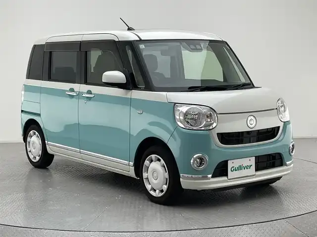 ダイハツ ムーヴ キャンバス X メイクアップ リミテッド SAⅢ 兵庫県 2019(令1)年 1.5万km パールホワイトⅢ/ファインミントメタリック 2トーン 純正SDナビ/（CD、DVD、SD、BT、フルセグTV）/両側パワースライドドア/全方位カメラ/オートハイビーム/プリクラッシュセーフティー/アイドリングストップ/ETC/純正ドライブレコーダー/フォグライト/純正フロアマット/スマートキー×2/ドアバイザー/ヘッドライトレベライザー/クリアランスソナー