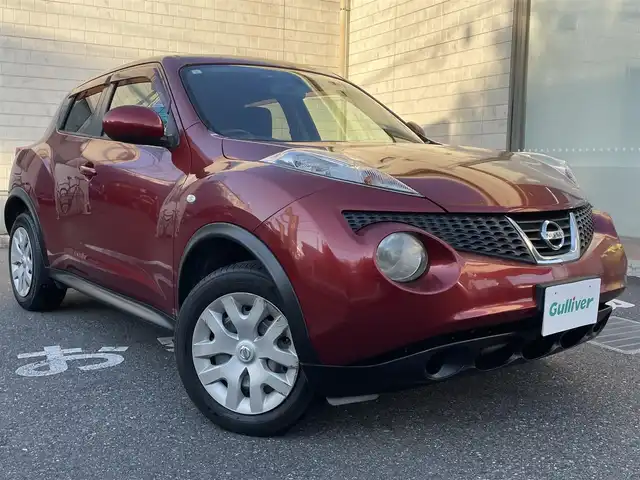 日産 ジューク 15RX 埼玉県 2011(平23)年 4.6万km ラディアントレッド ワンオーナー/純正SDナビ/　DTV/CD/DVD/BT/FM/AM/社外ドライブレコーダー/バックカメラ/ビルトインETC/スマートキー/スペアキー×1/純正フロアマット/オートライト/プッシュスタート