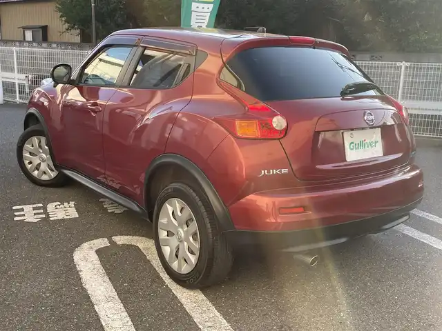 日産 ジューク 15RX 埼玉県 2011(平23)年 4.6万km ラディアントレッド ワンオーナー/純正SDナビ/　DTV/CD/DVD/BT/FM/AM/社外ドライブレコーダー/バックカメラ/ビルトインETC/スマートキー/スペアキー×1/純正フロアマット/オートライト/プッシュスタート