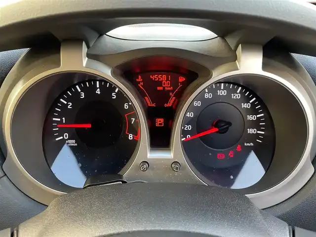 日産 ジューク 15RX 埼玉県 2011(平23)年 4.6万km ラディアントレッド ワンオーナー/純正SDナビ/　DTV/CD/DVD/BT/FM/AM/社外ドライブレコーダー/バックカメラ/ビルトインETC/スマートキー/スペアキー×1/純正フロアマット/オートライト/プッシュスタート