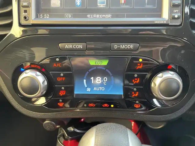 日産 ジューク 15RX 埼玉県 2011(平23)年 4.6万km ラディアントレッド ワンオーナー/純正SDナビ/　DTV/CD/DVD/BT/FM/AM/社外ドライブレコーダー/バックカメラ/ビルトインETC/スマートキー/スペアキー×1/純正フロアマット/オートライト/プッシュスタート