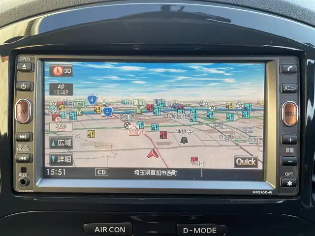 日産 ジューク 15RX 埼玉県 2011(平23)年 4.6万km ラディアントレッド ワンオーナー/純正SDナビ/　DTV/CD/DVD/BT/FM/AM/社外ドライブレコーダー/バックカメラ/ビルトインETC/スマートキー/スペアキー×1/純正フロアマット/オートライト/プッシュスタート