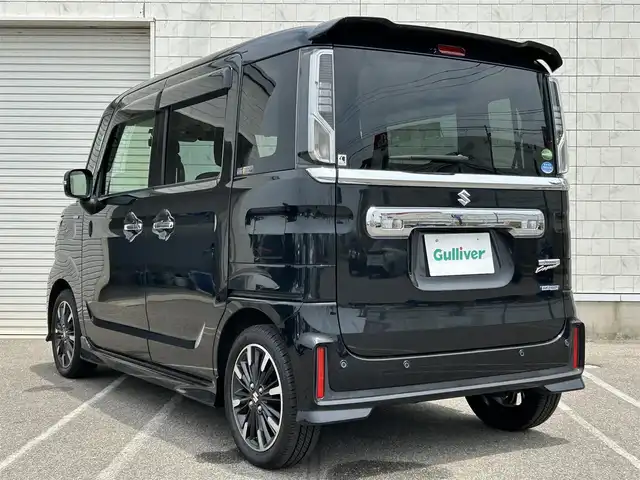 スズキ スペーシア カスタム HYBRID XS 新潟県 2018(平30)年 4万km ブルーイッシュブラックパール3 社外ナビ【フルセグTV/FM・AM/BT】/アイドリングストップ/衝突軽減/両側パワースライド/コーナーセンサー/横滑り防止装置/ドライブレコーダー/ハーフレザーシート/シートヒーター/純正アルミホイール/オートライト/LEDヘッドライト/スマートキー/プッシュスタート