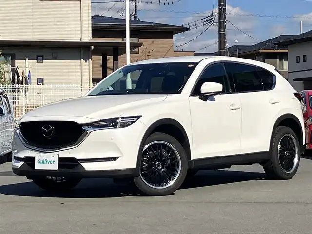 マツダ ＣＸ－５ XD Lパッケージ 静岡県 2020(令2)年 5.4万km スノーフレイクホワイトパールマイカ エンジンスタートボタン/パワーステアリング/パワーウィンドウ/保証書/パドルシフト/スマートキー/オートエアコン/レーダークルーズコントロール/USB入力端子/ETC/純正ナビ（CD/DVD/BT/フルセグ）/全方位カメラ/電動リアゲート/ドライブレコーダー/フロアマット/前席パワーシート/全席シートヒーター/レザーシート/社外アルミホイール/ABS/横滑り防止装置/コーナーセンサー前後/レーンキープアシスト/オートライト/オートマチックハイビーム/LEDヘッドライト/W+サイドエアバッグ/衝突軽減システム