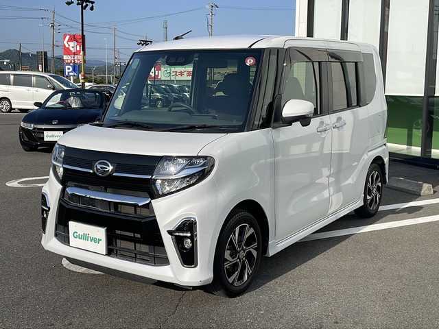 ダイハツ タント カスタム X セレクション 岐阜県 2020(令2)年 2.2万km シャイニングホワイトパール 純正ディスプレイオーディオ　/全方位カメラ　/ドライブレコーダー　/ＥＴＣ　/衝突軽減システム　/横滑り防止装置　/前後コーナーセンサー　/アイドリングストップ/両側パワースライド　/シートヒーター　/ハーフレザーシート/ＬＥＤヘッドライト　/オートライト/プッシュスタート/スマートキー/スペアキー/純正フロアマット