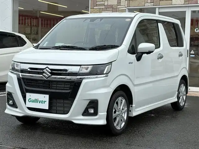 スズキ ワゴンＲ カスタムＺ HYBRID ZX 徳島県 2024(令6)年 0.5万km ピュアホワイトP 全方位カメラ/ヘッドアップディスプレイ/純正７インチディスプレイオーディオ/　スズキコネクト/BT/衝突被害軽減ブレーキ/アダプティブクルーズコントロール/レーンキープアシスト/運転席シートヒーター/LEDヘッドライト/オートライト/フォグランプ/USB充電端子/タイプC端子/後方コーナーセンサー
