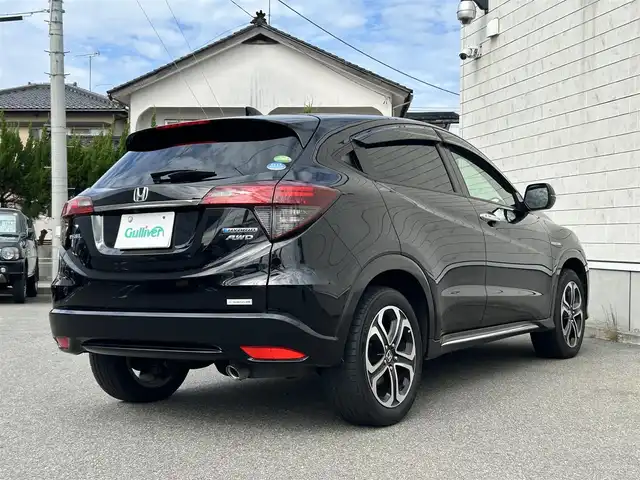 ホンダ ヴェゼル ハイブリッド Z ホンダセンシング 山形県 2019(令1)年 3.6万km クリスタルブラックパール 4WD/ホンダセンシング/レーダークルーズコントロール/衝突被害軽減ブレーキ/純正メモリナビ/BT/USB/HDMI/DVD/コンフォートビューパッケージ/　・ヒーテッドドアミラー/　・フロントワイパーデアイサー/LEDヘッドライト/LEDフォグライト/ハーフレザーシート/シートヒーター