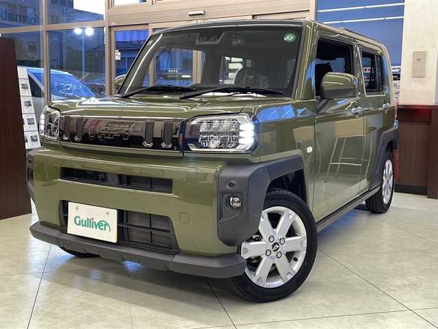 ダイハツ タフト G ターボ 埼玉県 2021(令3)年 2.4万km フォレストカーキメタリック 登録時23584km/ガラスルーフ/社外メモリナビ（CN-HE01WD）/CD/DVD/BT/フルセグ/SD/USB/バックカメラ/アダプティブクルーズコントロール/プッシュスタート/ルーフレール/ETC/前後ドライブレコーダー（ZDR 035KT-P）/LEDヘッドライト/オートライト/フォグランプ/コーナーセンサー/純正フロアマット/レーンキープアシスト/衝突軽減ブレーキ/アイドリングストップ/横滑り防止装置/純正15インチアルミホイール/D＋N席シートヒーター/ステアリングリモコン/革巻きステアリング/電動格納ミラー/オートブレーキホールド/スマートキー×2/取扱説明書/保証書