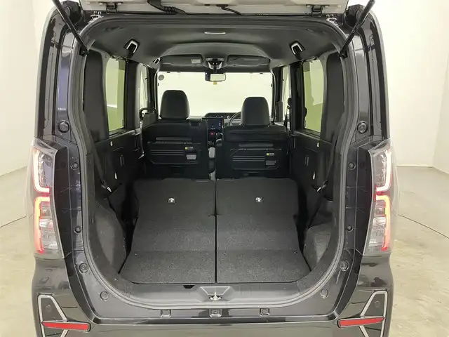 ダイハツ タント カスタム RS スタイルセレクション 埼玉県 2022(令4)年 1.6万km ブラックマイカメタリック ターボ車/社外ナビ/（フルセグ/CD/DVD/SD/Bluetooth/MSV）/両側パワースライド/パノラマモニター/純正ビルトインETC/レーダークルーズ/レーンキープアシスト/衝突軽減ブレーキ/クリアランスソナー/ハーフレザーシート/前席シートヒーター/LEDヘッドライト/オートライト/LEDフォグライト/ブレーキホールド/アイドリングストップ/スマートキー/プッシュエンジンスタート/ステアリングスイッチ/本革巻きステアリング/純正フロアマット/サイドバイザー/ウインカードアミラー/電動格納ドアミラー