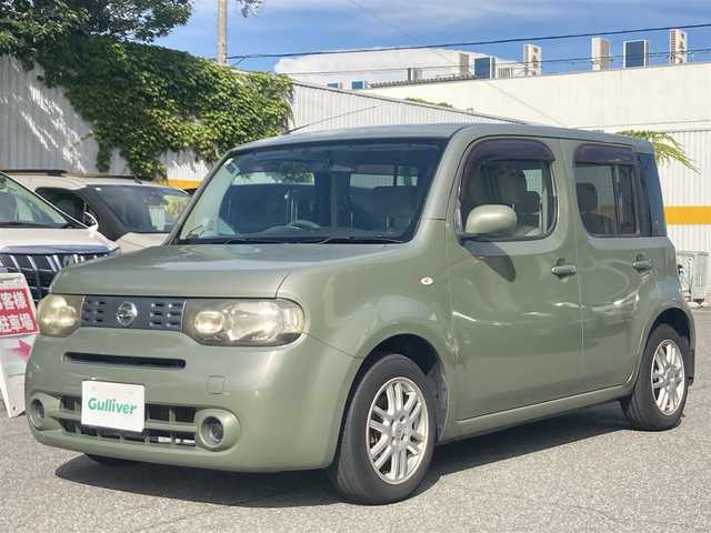 日産 キューブ 15X FOUR 兵庫県 2009(平21)年 18.2万km オーガニックオリーブ 社外メモリナビ/フルセグ/AM/FM/Bluetooth/CD/DVD/ETC/4WD/電動格納ミラー/AC/純正フロアマット/純正アルミホイール/リモコンキー