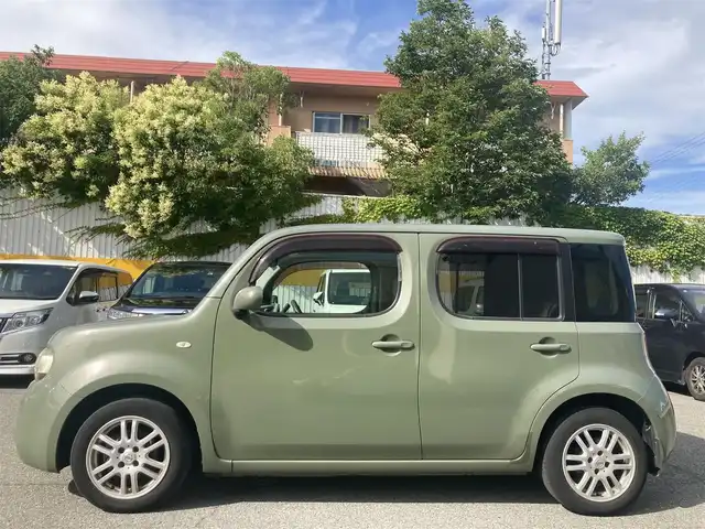 日産 キューブ 15X FOUR 兵庫県 2009(平21)年 18.2万km オーガニックオリーブ 社外メモリナビ/フルセグ/AM/FM/Bluetooth/CD/DVD/ETC/4WD/電動格納ミラー/AC/純正フロアマット/純正アルミホイール/リモコンキー