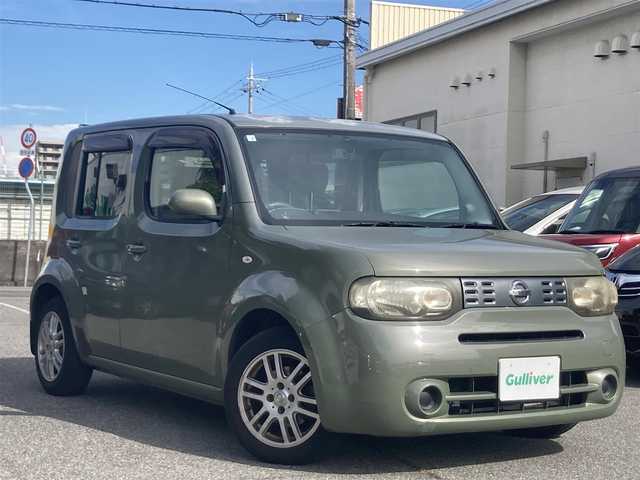 日産 キューブ 15X FOUR 兵庫県 2009(平21)年 18.2万km オーガニックオリーブ 社外メモリナビ/フルセグ/AM/FM/Bluetooth/CD/DVD/ETC/4WD/電動格納ミラー/AC/純正フロアマット/純正アルミホイール/リモコンキー