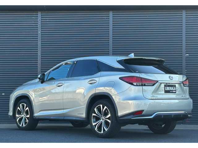 レクサス ＲＸ 450h バージョンL 茨城県 2019(令1)年 5.7万km アイスエクリュマイカメタリック 後期型 /ム-ンル-フ /HUD /360°C /茶革 /全席シートヒーター /ベンチレーション /M付パワーシート /パワーテールゲート /レクサスSFT /ACC /LKA /BSM /ナビ /12セグ /BT/USB/DVD/CD/三眼LED /オートハイビーム /ETC2.0 /前後ドラレコ /禁煙車