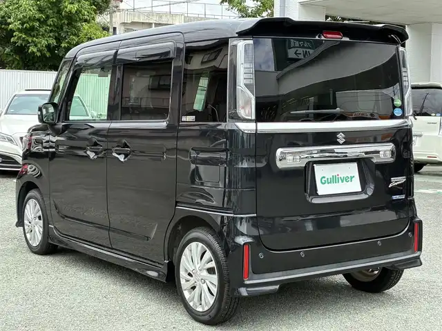 スズキ スペーシア カスタム HYBRID GS 熊本県 2018(平30)年 3.2万km ブルーイッシュブラックパール3 社外メモリナビ(NR-MZ077)/【フルセグTV/SD/CD/DVD/Bluetooth】/片側パワースライドドア/衝突被害軽減システム/レーンキープアシスト/シートヒーター(D席)/オートLEDライト/オートマチックハイビーム/ETC/ドライブレコーダー(CSD-570FH)/アイドリングストップ/横滑り防止装置/盗難防止装置/プッシュスタート/スマートキー/スペアキー/ベンチシート/取扱説明書/保証書