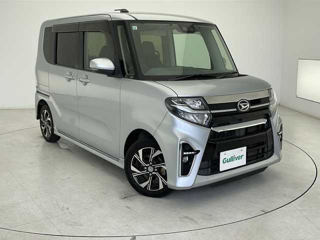 ダイハツ タント カスタム RS 千葉県 2019(令1)年 7.4万km ブライトシルバーメタリック 福祉車両/純正ナビ/AM/FM/CD/DVD/SD/USB/BT/フルセグTV/バックカメラ/追従式クルーズコントロール/衝突被害軽減ブレーキ/レーンキープアシスト/誤発進抑止装置/両側パワースライドドア/シートヒーター/コーナーセンサー/ステアリングスイッチ/アイドリングストップ