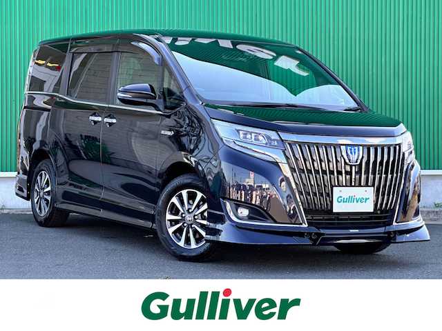 トヨタ エスクァイア ハイブリッド Gi プレミアムパッケージ ブラックテーラード 宮城県 2020(令2)年 7.2万km スパークリングブラックパールクリスタルシャイン TRDエアロ（F/S/R）/セーフティセンス/・プリクラッシュセーフティ/・レーンディパーチャーアラート/・オートマチックハイビーム/・先行車発進告知機能/パーキングサポートブレーキ/クリアランスソナー/純正10インチナビ（NSZN-Z68T）/・CD/DVD/・Bluetooth/・フルセグTV/バックカメラ/ビルトインETC2.0/ドライブレコーダー/両側パワースライドドア/ハーフレザーシート/シートヒーター/ステアリングヒーター/ウッドコンビステアリング/クルーズコントロール/ステアリングスイッチ/LEDヘッドランプ/フォグランプ/オートライト/スマートキー＆プッシュスタート/電動格納ミラー/純正15インチAW/純正フロアマット/純正ドアバイザー/Wエアバッグ