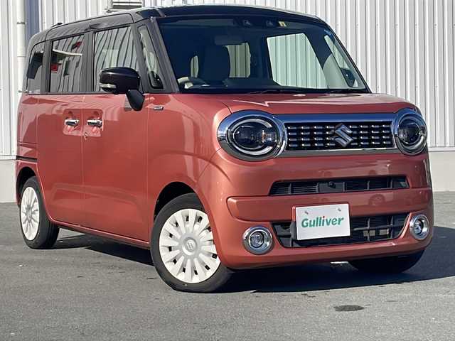 スズキ ワゴンＲ スマイル HYBRID X 三重県 2021(令3)年 2.3万km コーラルオレンジメタリック/アーバンブラウン2トーン 禁煙/純正9型ナビ/全方位カメラ/両側パワースライドドア/HUD/レーンキープアシスト/レーダークルーズコントロール/プリクラッシュ/シートヒーター/ステアリングスイッチ/LEDヘッドライト/オートライト/ステアリングスイッチ/スペアキー/保証書/取扱説明書